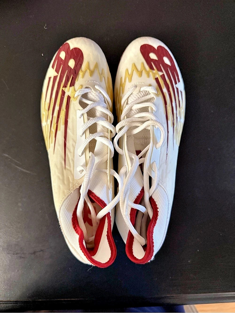 New Balance Burn Lacrosse Cleats White & Red